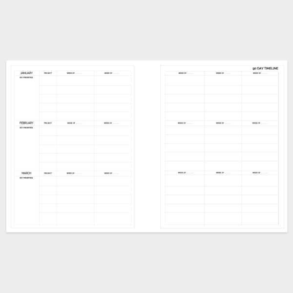 90 Day Timeline - The DDA Planner