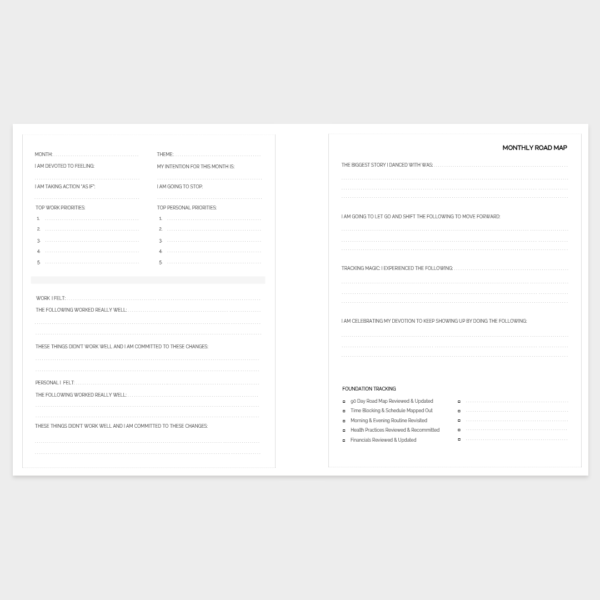 Monthly Road Map - The DDA Planner