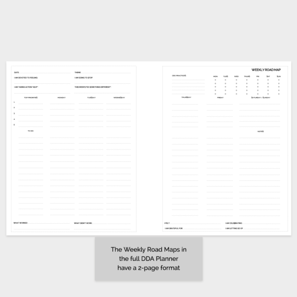 Weekly Road Map - The DDA Planner