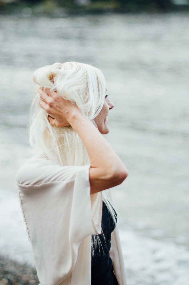 Leah Goard gazing at the ocean